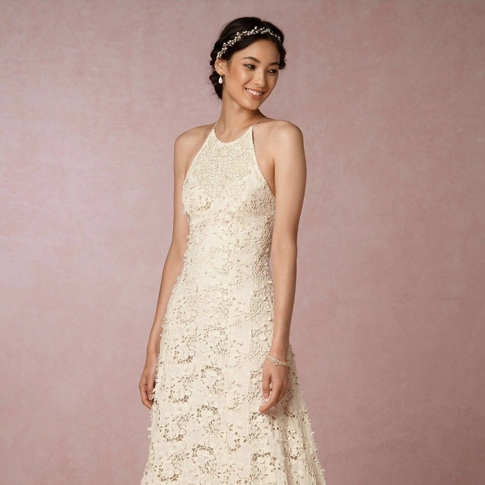 ANTHROPOLOGIE BHLDN CREAM NIMAH DRESS SZ 8